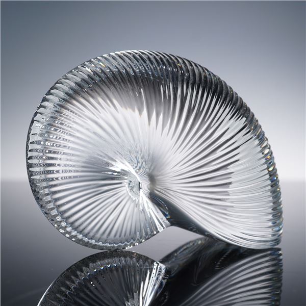 Baccarat Crystal Nautilus Shell Paperweight