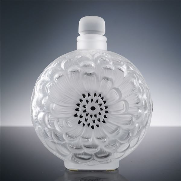 Lalique Crystal Perfume Bottle with Stopper, Dahlia