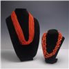 Image 1 : 2pc Red Turquoise and Beaded Multi Stranded Necklaces