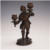 Image 1 : Bronze Medieval Man Figural Double Candlestick