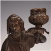 Image 4 : Bronze Medieval Man Figural Double Candlestick