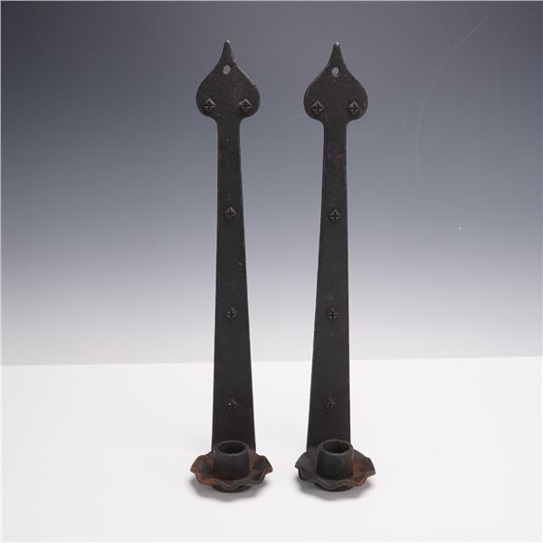 Pair of Vintage Emig Cast Iron Candle Holders