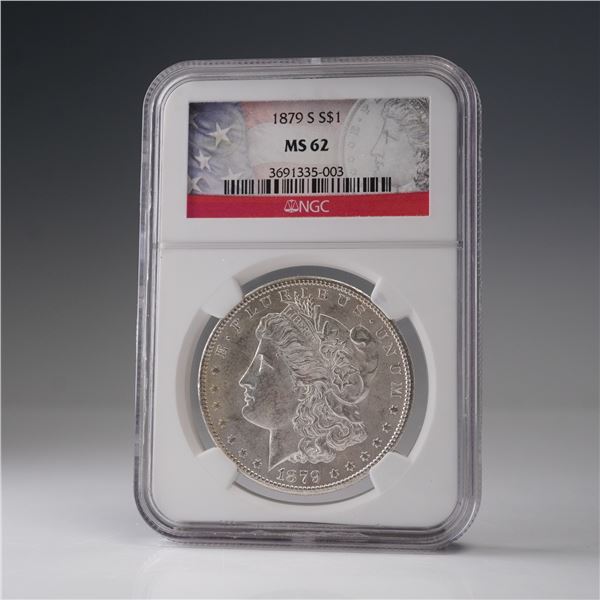 1879-S Morgan Dollar Silver Dollar Coin NGC Graded MS 62