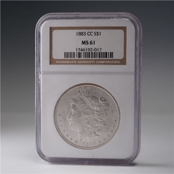 1883-CC Morgan Dollar Silver Dollar Coin NGC Graded MS 61
