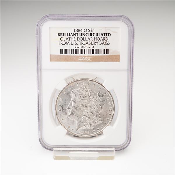 1884-O Morgan Silver Dollar Olathe Hoard NGC Graded Brilliant Uncirculated