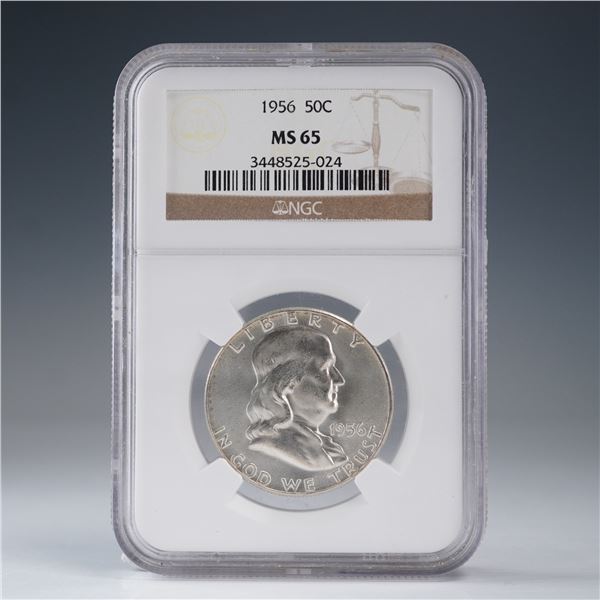1956 Franklin Silver Half Dollar NGC Graded MS 65