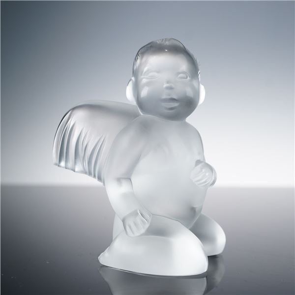 Lalique Crystal Figurine, Angel Cherub Clear