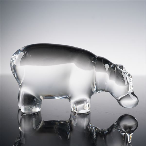 Baccarat Crystal Figurine, Hippopotamus