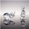 Image 1 : 2pc Swarovski Crystal Figurines, Rhino and Kangaroo
