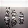 Image 1 : 3pc Swarovski Silver Crystal Figurines Mother Rabbit, Mini Rabbit, Squirrel