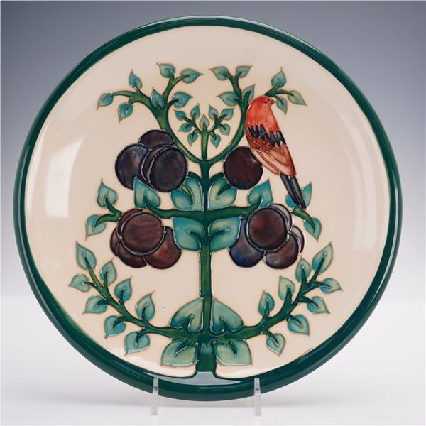 Moorcroft Pottery Plate, Plum Trees and Bird