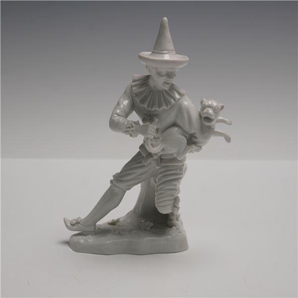 Carl Thieme Dresden Figurine, Harlequin Pulling A Pug's Tail