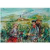 Image 1 : Edna Hibel Limited Edition Print on Paper, Grape Pickers of Alsace