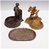 Image 1 : 3pc Solid Brass and Bronze Tray, Ashtray, and Letter Holder