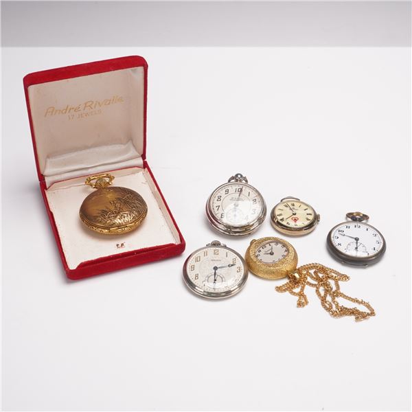 6pc Assorted Vintage Pocket Watches