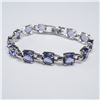 Image 2 : Swarovski Bracelet and Earrings Set Lavender Crystal and Silver Tone