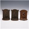 Image 3 : 3pc Cast Metal Figural Bookends, The Thinker