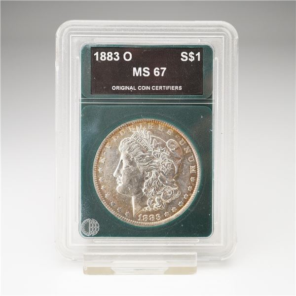 1883-O Morgan Dollar Silver One Dollar Coin OCC Graded MS 67