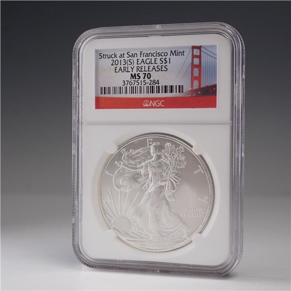 2013 (S) American Silver Eagle Type 1 NGC Graded MS 70