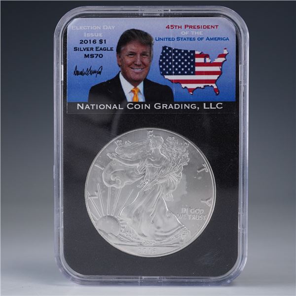 2016 Eagle American Silver Dollar Coin NCG Graded MS 70