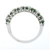 Image 8 : Vintage 18K White Gold 1.7 ctw Prong Large Round Diamond Emerald Wedding Band Ri