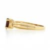 Image 5 : Simple 14K Yellow Gold Oval Prong Set Garnet w/ Grooved Sides Solitaire Ring