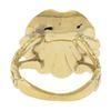 Image 3 : Retro 14k Rosy Yellow Gold Unique Shape Aquamarine in Scalloped Shell Split Ring