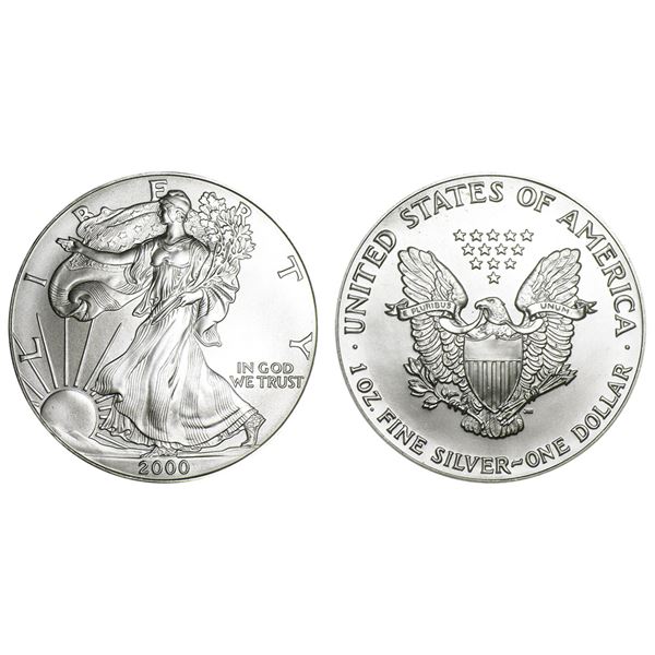 2000 American Silver Eagle.999 Fine Silver Dollar Coin