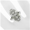 Image 3 : Antique Art Deco 14K White Gold 0.60 ctw Diamond Unique Open Milgrain Dinner Rin