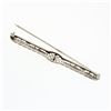 Image 4 : Antique Art Deco 14k White Gold Mine Cut Diamond Open Filigree Bar Pin Brooch