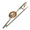 Image 4 : Antique Victorian 9K Gold Round Ring Carnelian w/ Pearl Flower Bar Pin Brooch