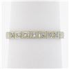 Image 1 : Antique 18K White Gold .08 ctw Pave Diamond Engraved Scroll Work Stack Band Ring