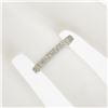 Image 3 : Antique 18K White Gold .08 ctw Pave Diamond Engraved Scroll Work Stack Band Ring