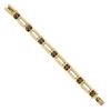 Image 4 : Vintage Retro 14K Yellow Gold 7.5" 10 ctw Garnet Floral Open Tube Link Bracelet