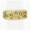 Image 1 : Schluep Handmade Solid 18k Yellow Gold 9.1mm Textured Eternity Wide Band Ring