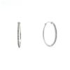 Image 1 : 14WG Oval Diamond Hoop Earrings