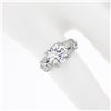 Image 4 : Vintage Platinum 1.67 ctw GIA European Diamond w/ Marquise Accents Engagement Ri