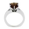 Image 2 : Solid 14K White Gold Cushion Citrine Solitaire & 0.40 ctw Diamond Cocktail Ring