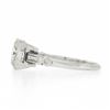 Image 6 : Vintage Platinum 1.50 ctw Round Solitaire w/ Baguette Diamond Engagement Ring