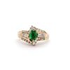 Image 1 : 14kt YG Emerald and Diamond Bypass Ring