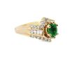 Image 2 : 14kt YG Emerald and Diamond Bypass Ring