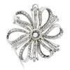 Image 3 : Vintage Platinum Gia 8.2 ctw Diamond Large Flower Statement Pin Brooch Pendant