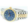 Image 9 : Rolex Mens 2T Yellow Gold And Steel Blue Index Fluted Bezel Datejust Wristwatch
