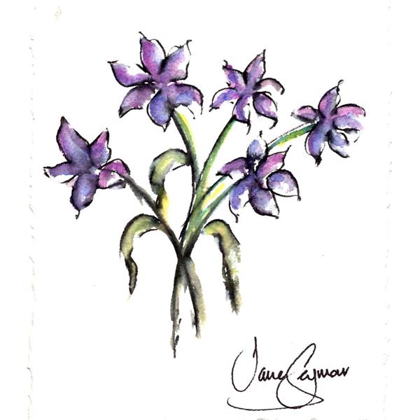 Jane SEYMOUR ORIGINAL: Purple Lilies Bunch