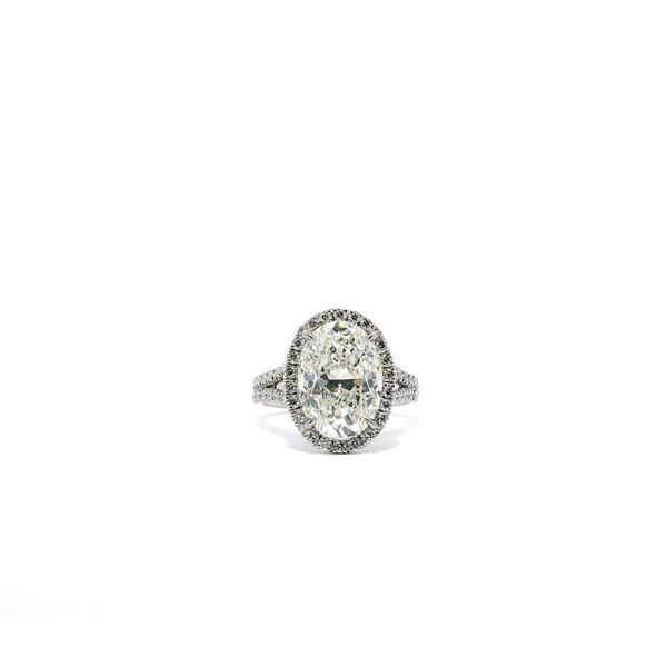 Platinum 5.74 ctw Oval Halo Wedding Ring