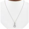 Image 1 : Solid 18k White Gold 1.0 ctw Round Diamond Cluster Pendant & 16" 14k Cable Chain