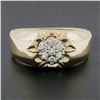 Image 7 : Men's 14K TT Gold 0.20 ctw Round Brilliant Diamond Belcher Cluster Solitaire Rin