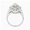 Image 7 : Vintage 14K White Gold 1.03 ctw Prong Diamond Navette Shape Tiered Cluster Ring