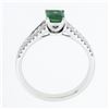 Image 8 : 14K White Gold 1.71 ctw Emerald Cut Emerald Solitaire w/ Diamond Accents Ring