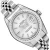 Image 1 : Rolex Ladies Stainless Steel Quickset Silver Index Engine Turn Bezel With Rolex